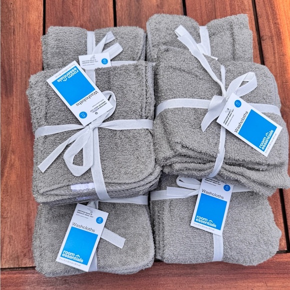 6 Packs of 6pc Room Essentials Gray Washcloth Set, Gray. NWT - Picture 2 of 4
